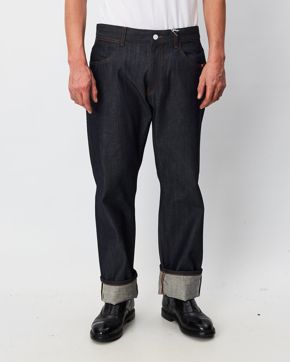Amish denim uomo modello Raw James