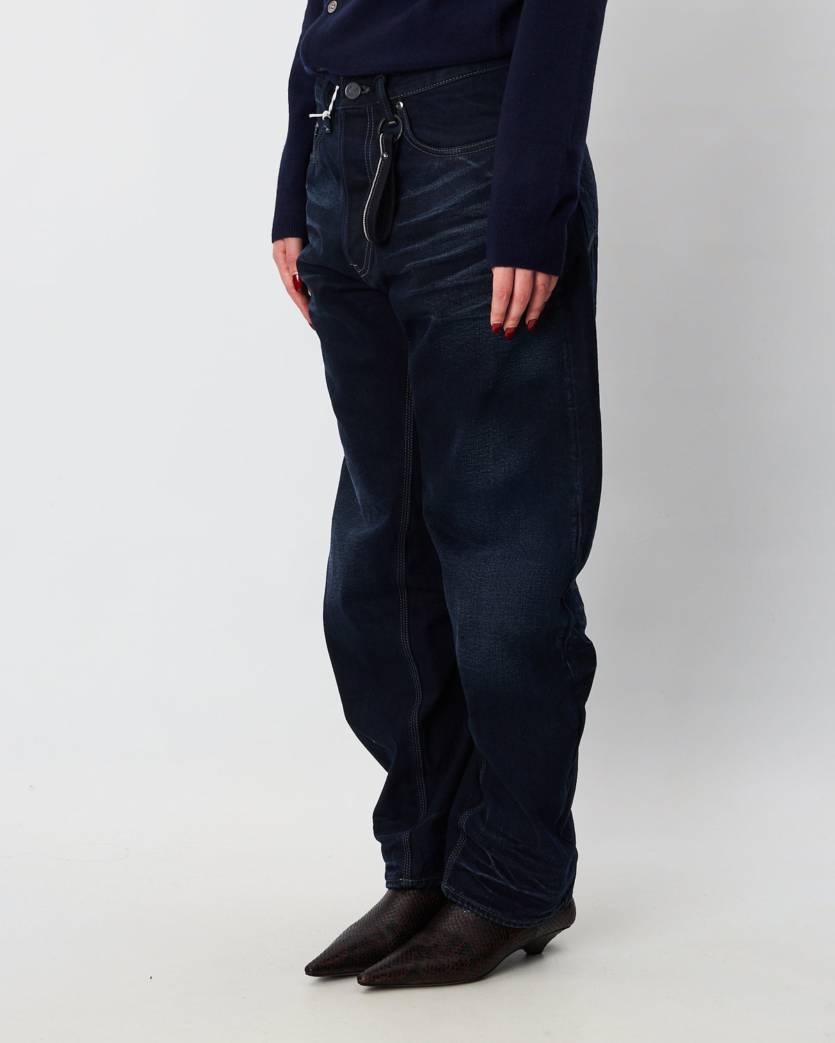 Archetype denim donna baggy blu scuro