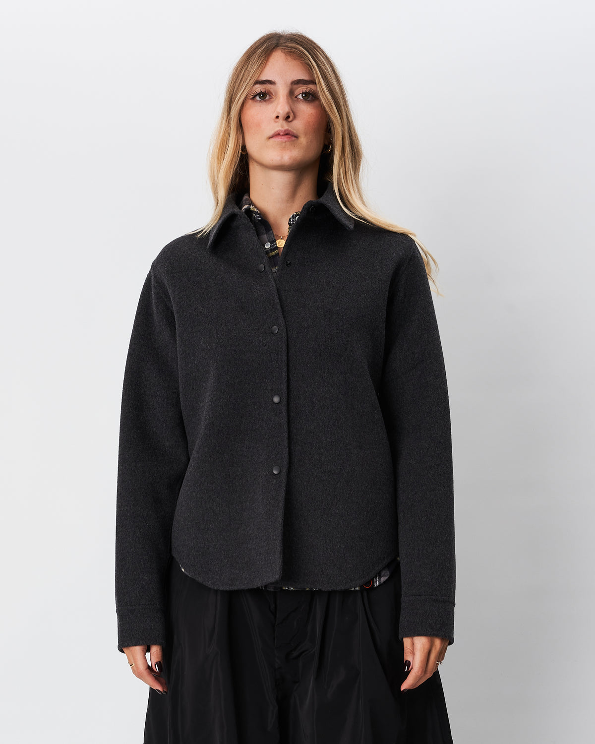 Aspesi giacca camicia antracite in panno