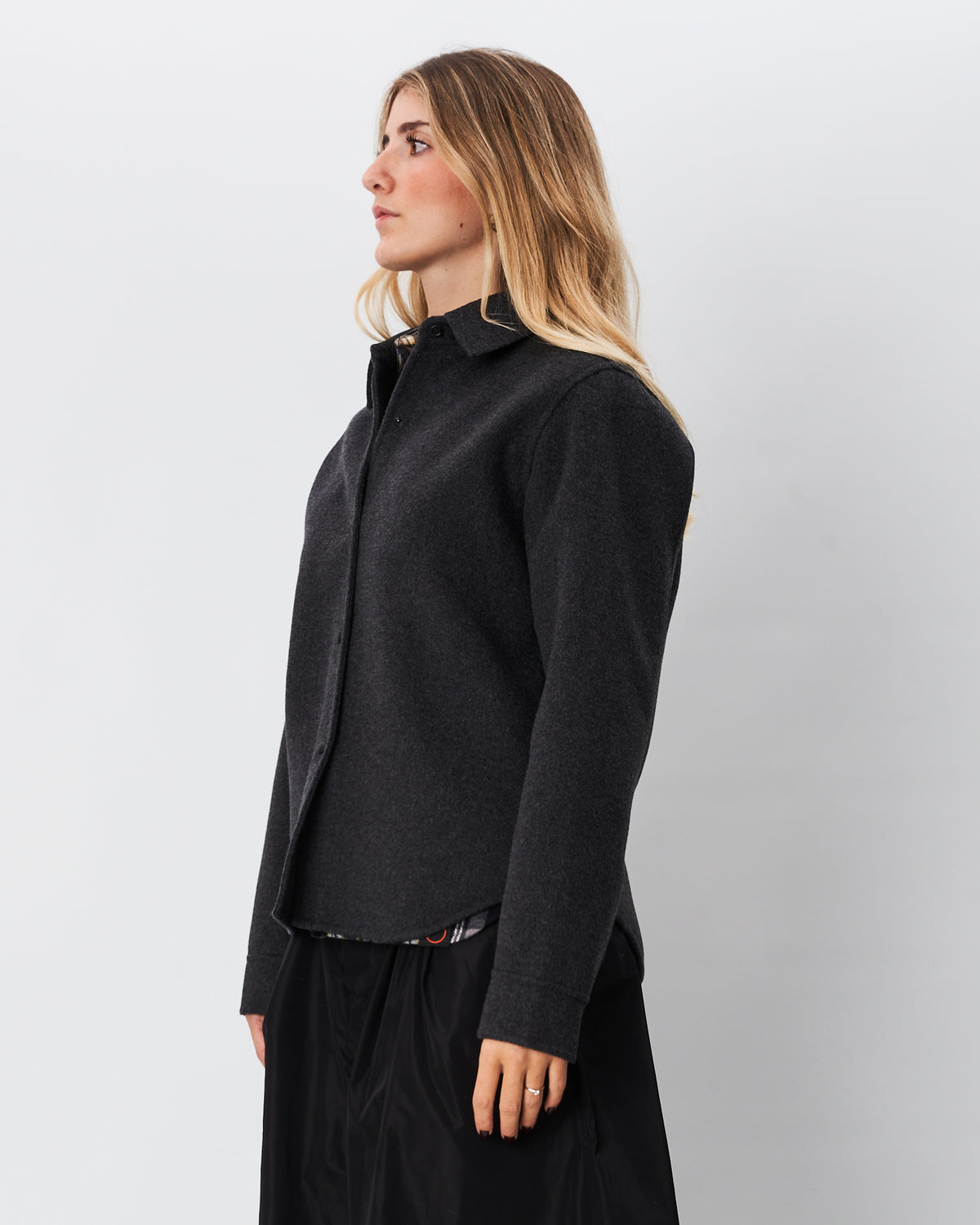 Aspesi giacca camicia antracite in panno
