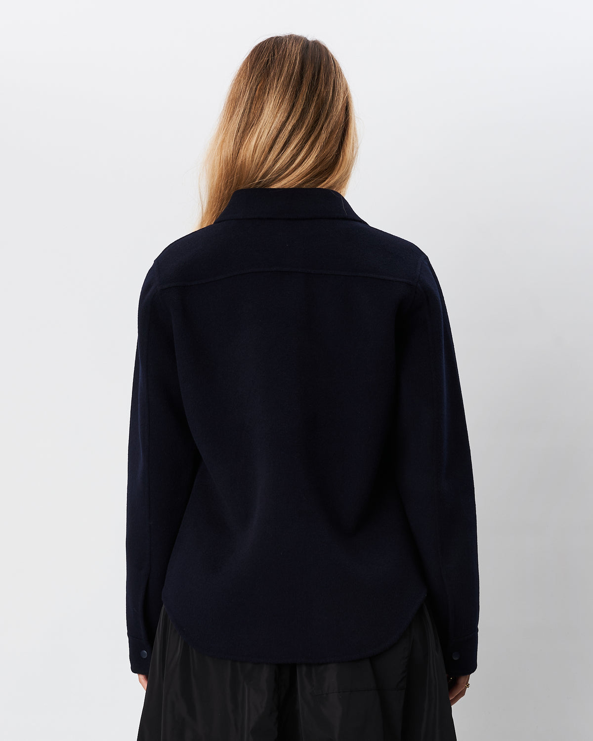 Aspesi giacca camicia blu notte in panno