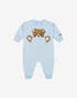 MOSCHINO Tutina azzurra con Teddy Bear nel taschino