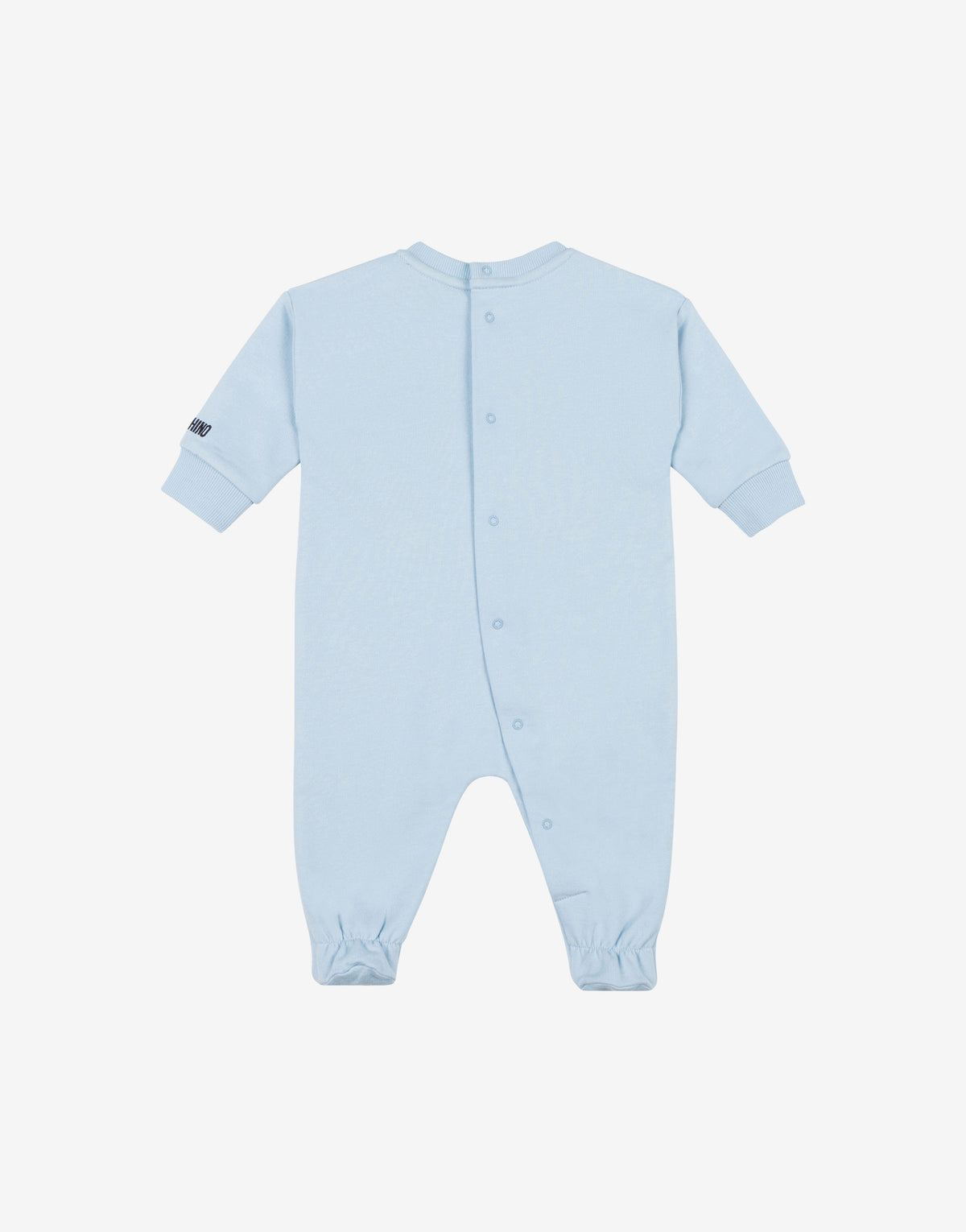 MOSCHINO Tutina azzurra con Teddy Bear nel taschino