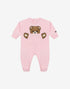 MOSCHINO Tutina rosa con Teddy Bear nel taschino