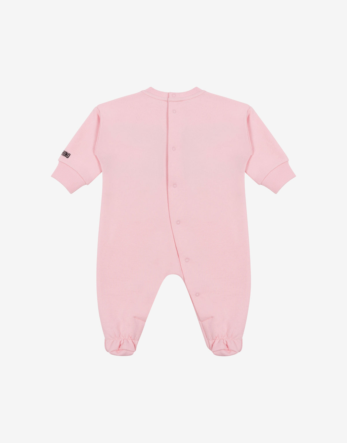 MOSCHINO Tutina rosa con Teddy Bear nel taschino