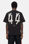 44 Label Group t-shirt nera tradizionale logo gesso