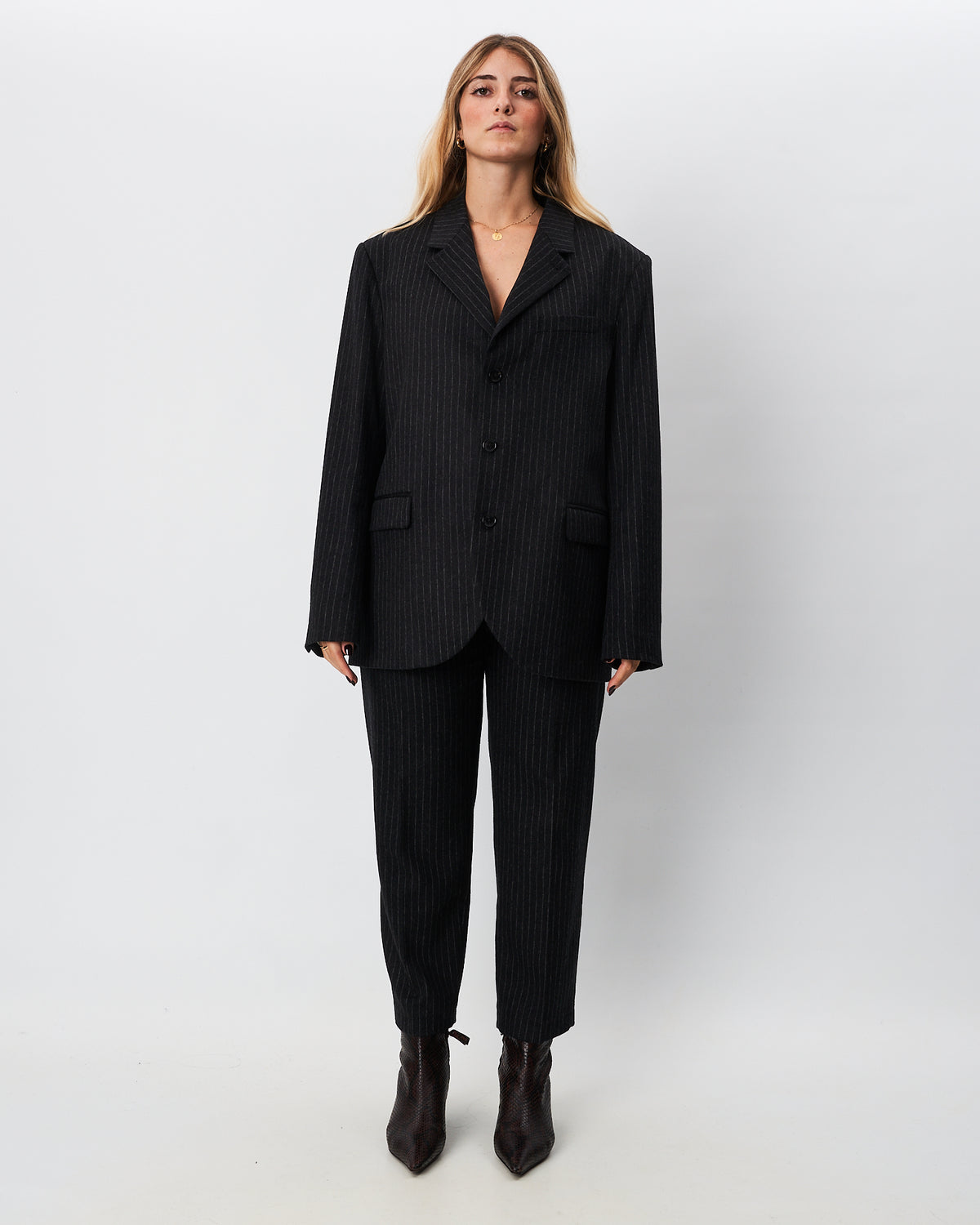 Barena Venezia blazer grigio gessato