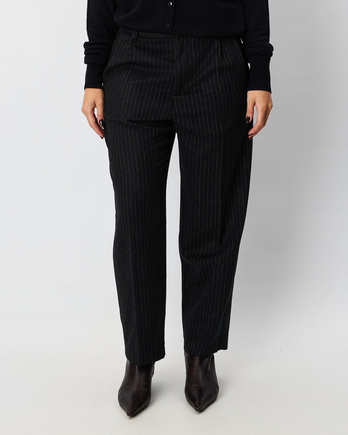 Barena Venezia pantalone antracite gessato