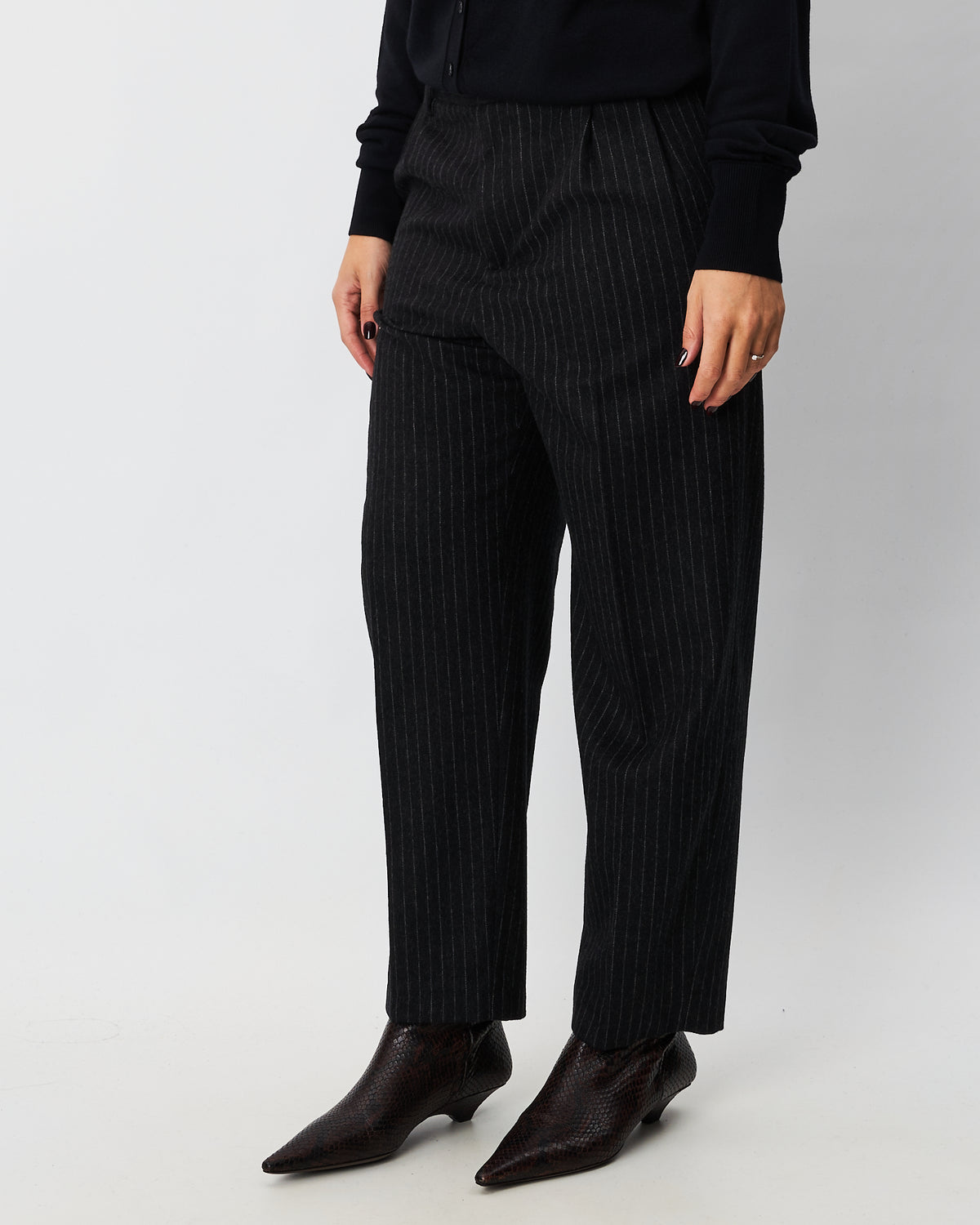 Barena Venezia pantalone antracite gessato