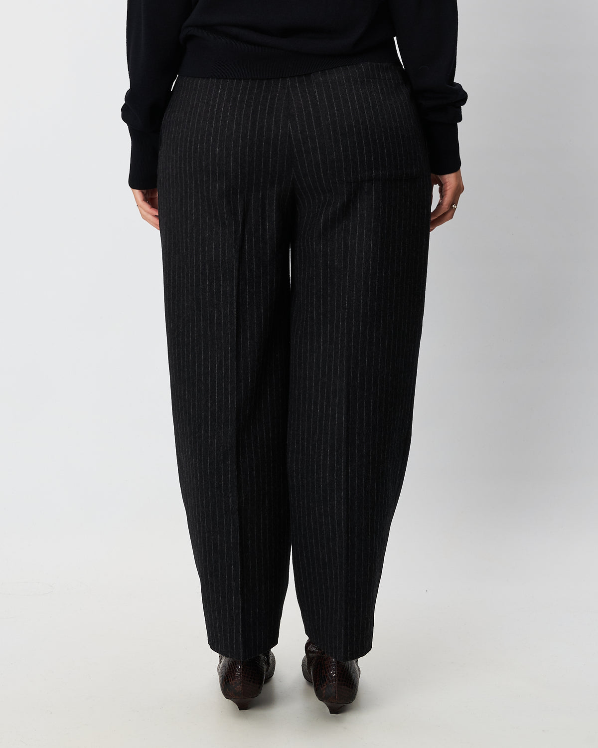 Barena Venezia pantalone antracite gessato