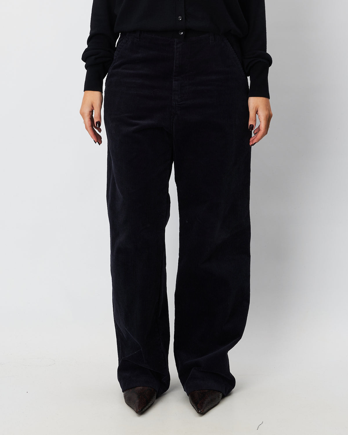 Barena Venezia pantalone blu in velluto a coste
