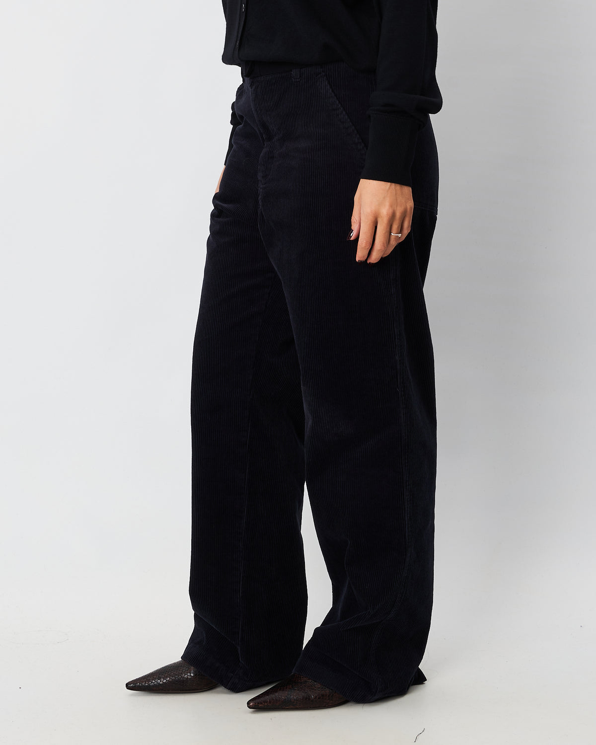 Barena Venezia pantalone blu in velluto a coste