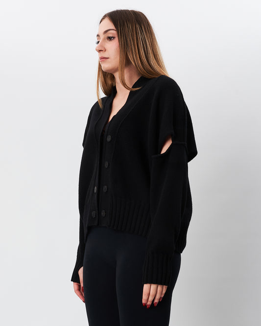Isabel Benenato maxi cardigan nero