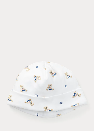 Polo Ralph Lauren cappellino bianco con orsetti blu | Al Monello - Barbieri