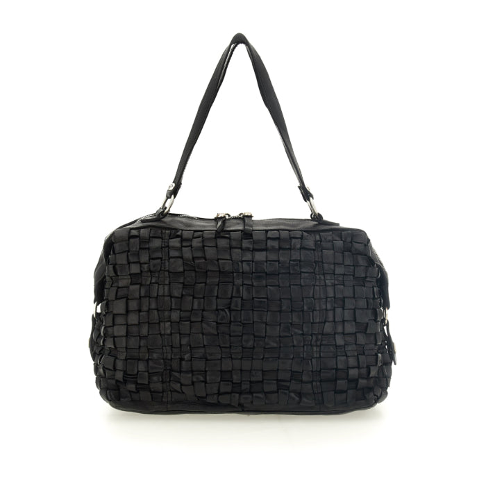 Campomaggi multi-pocket bag with studs and twist lock closure