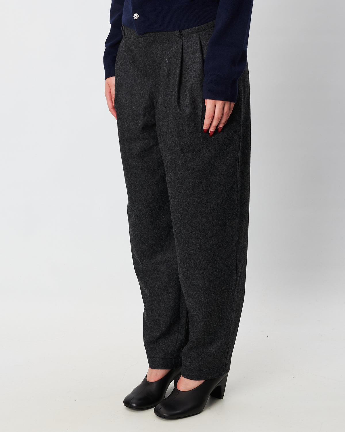 Comme des Garçons pantaloni donna grigi in panno di lana (Copia)
