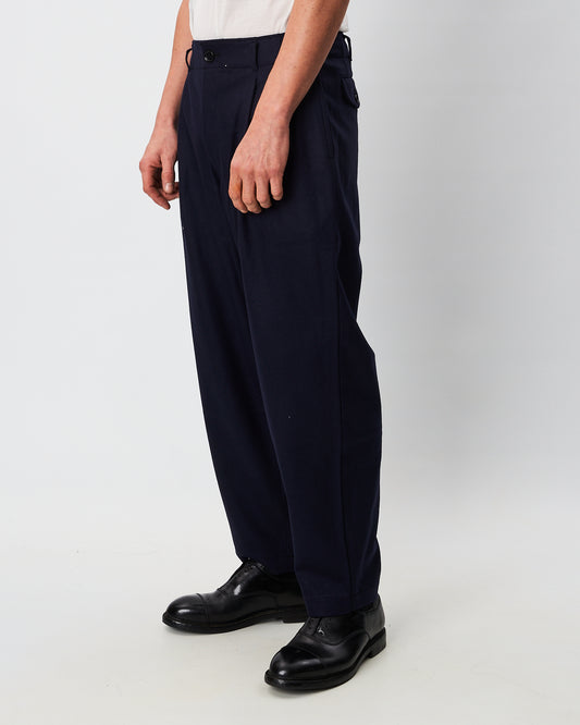 Comme des Garçons pantaloni blu in panno di lana