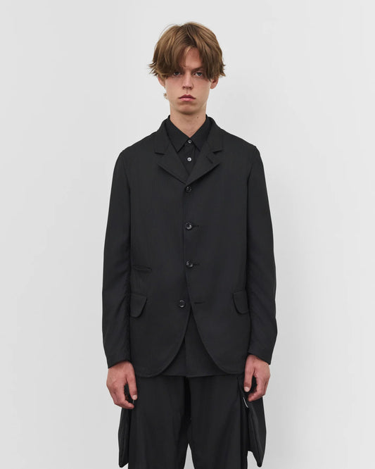 Comme des Garçons blazer nero gessato su tono