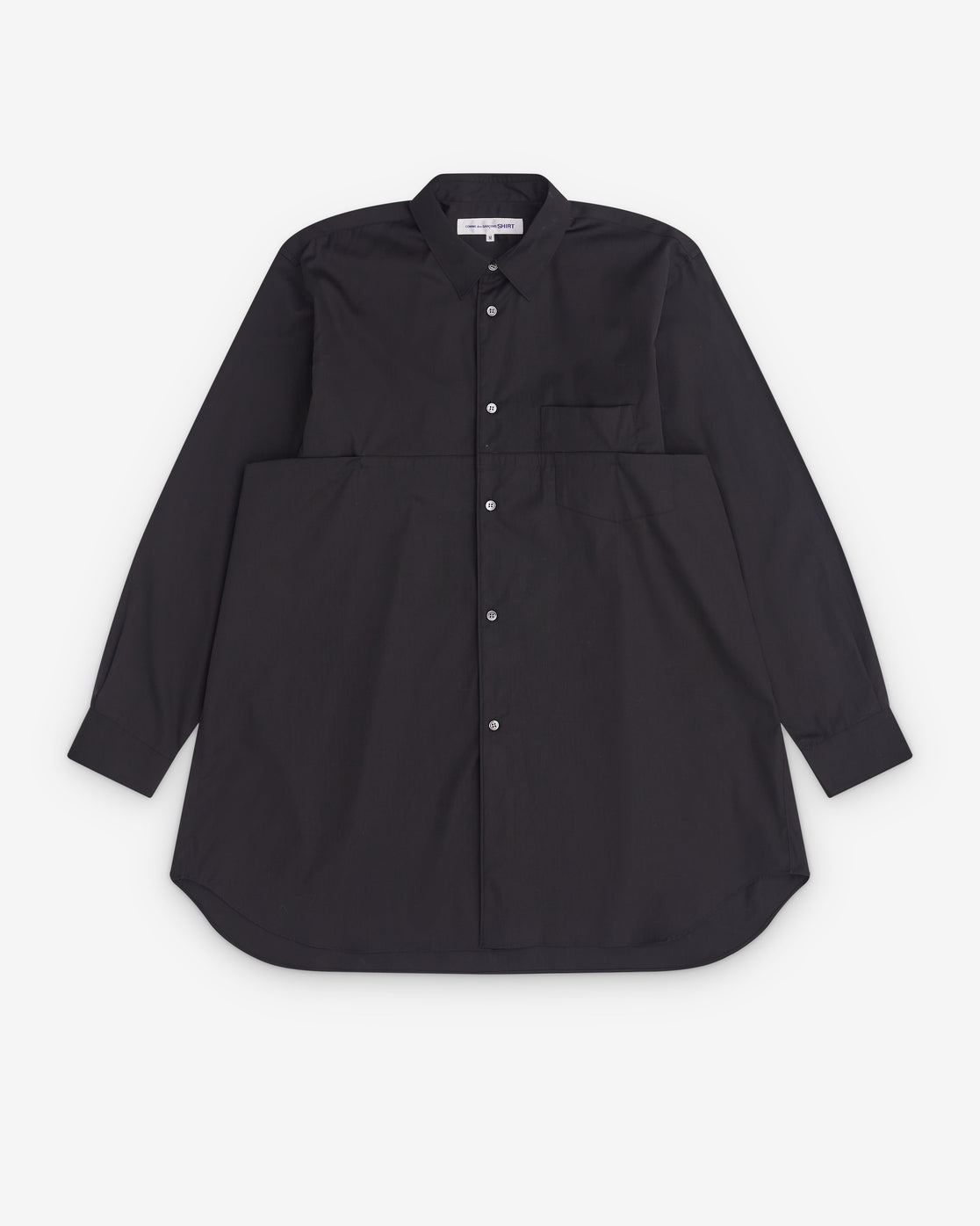 Comme des Garçons camicia nera con oblò laterali