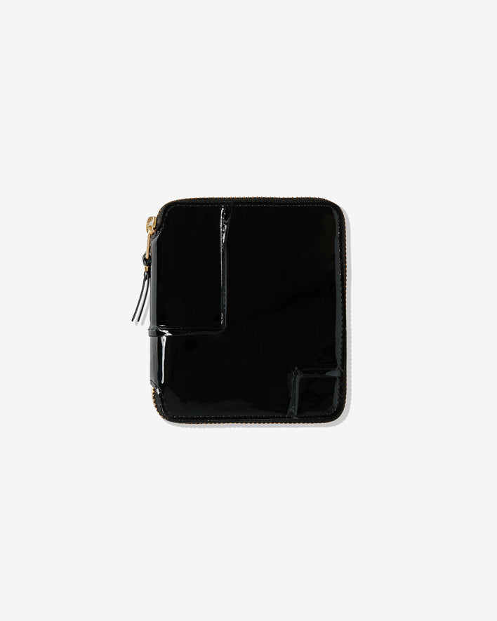 Comme des Garçons patent leather wallet with stitching