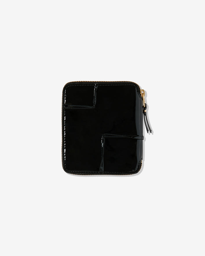 Comme des Garçons patent leather wallet with stitching