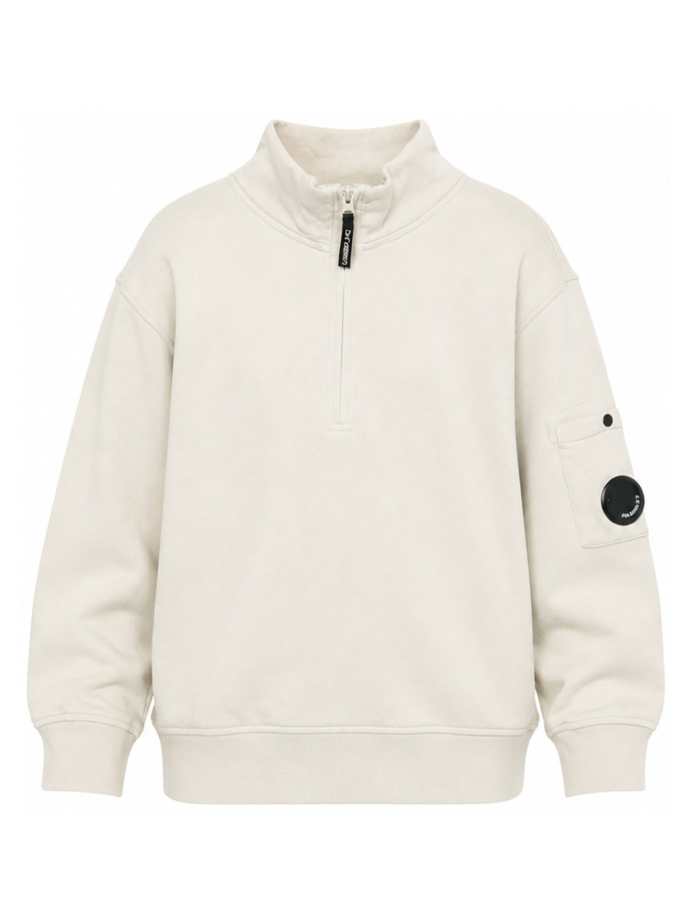 CP Company Felpa gesso con mezza zip e lente