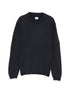 CP Company Maglione girocollo blu a coste con lente