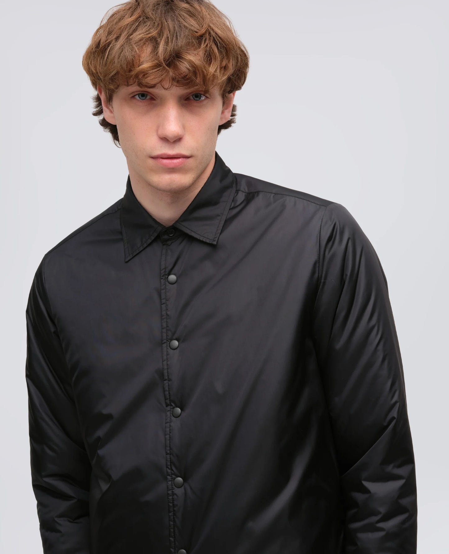 Aspesi giacca camicia nera imbottita