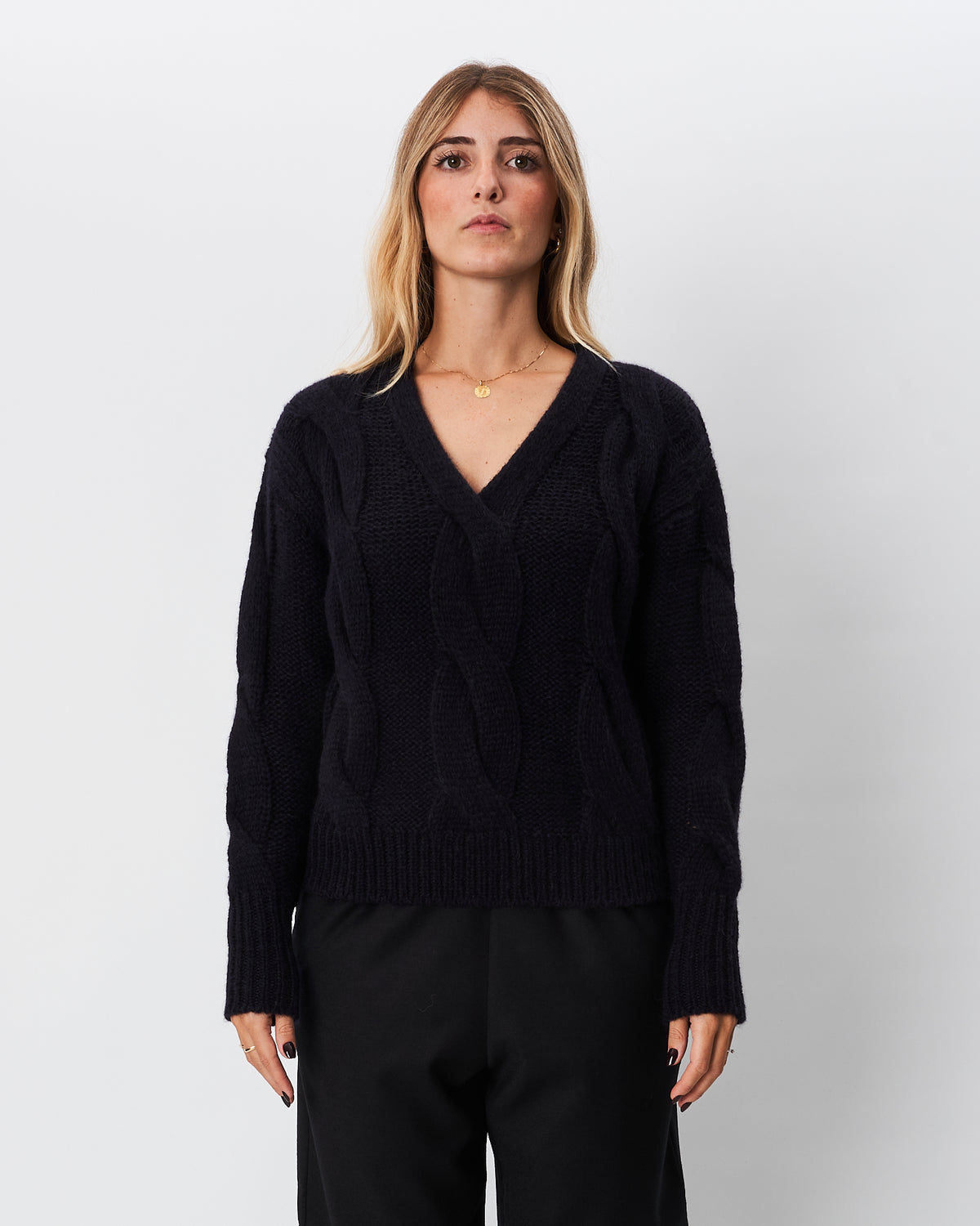 Roberto Collina maglia blu a trecce