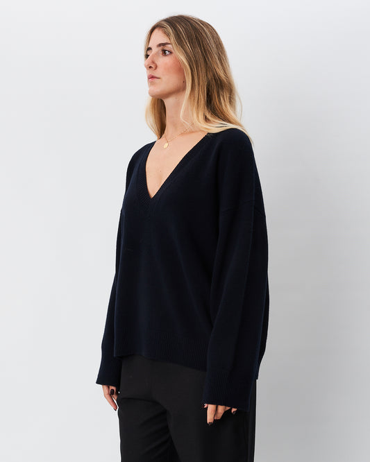 Roberto Collina maglia blu notte scollo a V