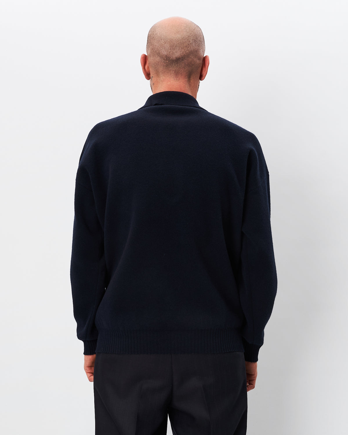 Roberto Collina polo blu con zip
