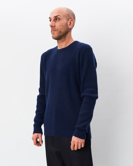 Roberto Collina maglia blu a coste