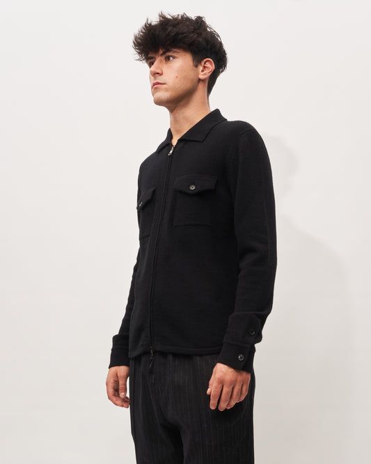 Roberto Collina cardigan nero con zip