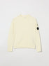 CP Company Maglione girocollo latte in misto lana con lente