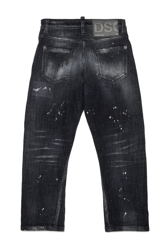 DSQUARED2 Jeans regular lavaggio nero effetto used