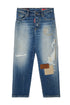 DSQUARED2 Jeans dritti lavaggio chiaro con patch