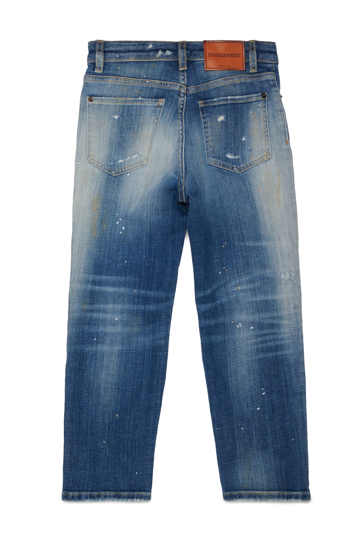 DSQUARED2 Jeans dritti lavaggio chiaro con patch