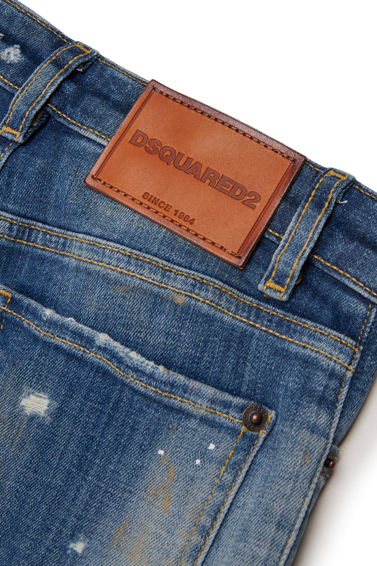 DSQUARED2 Jeans dritti lavaggio chiaro con patch