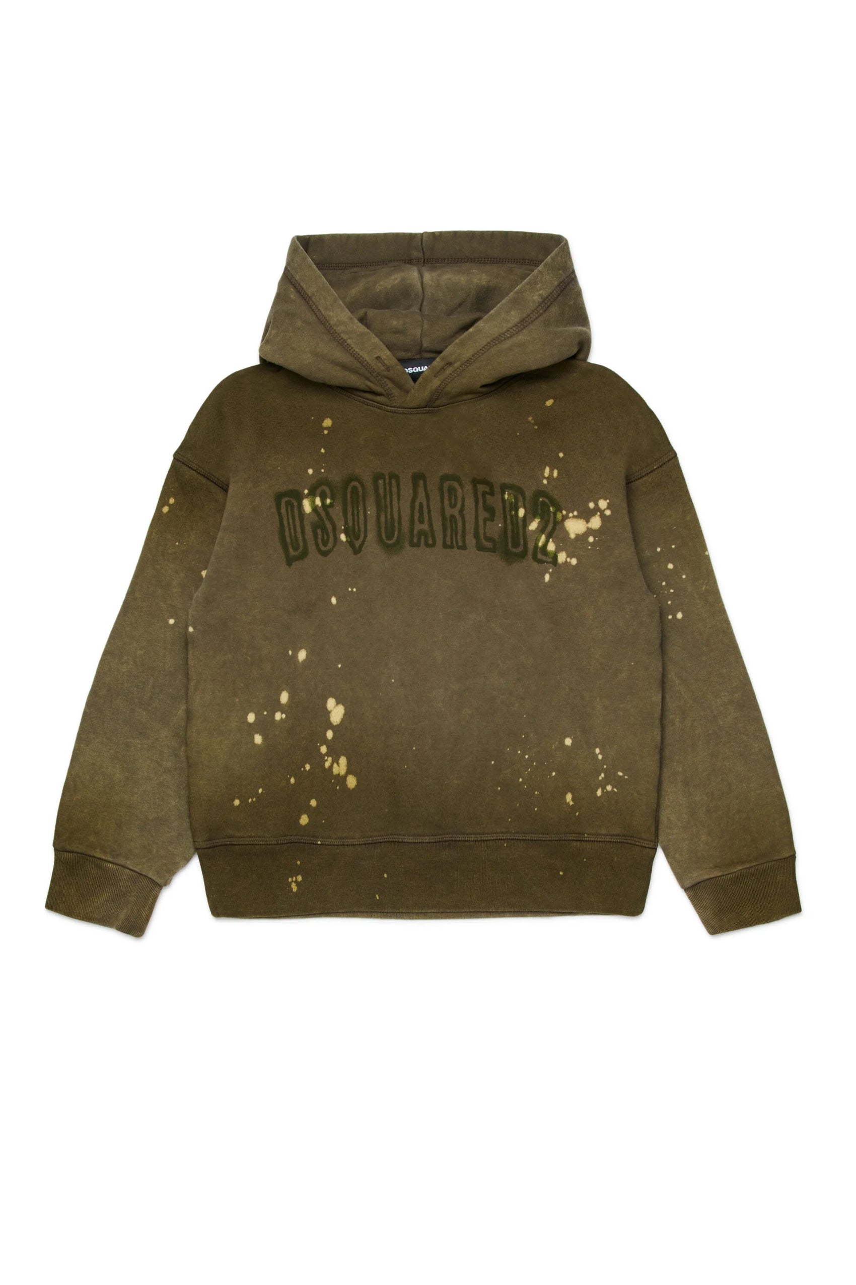 DSQUARED2 Felpa con cappuccio effetto vintage