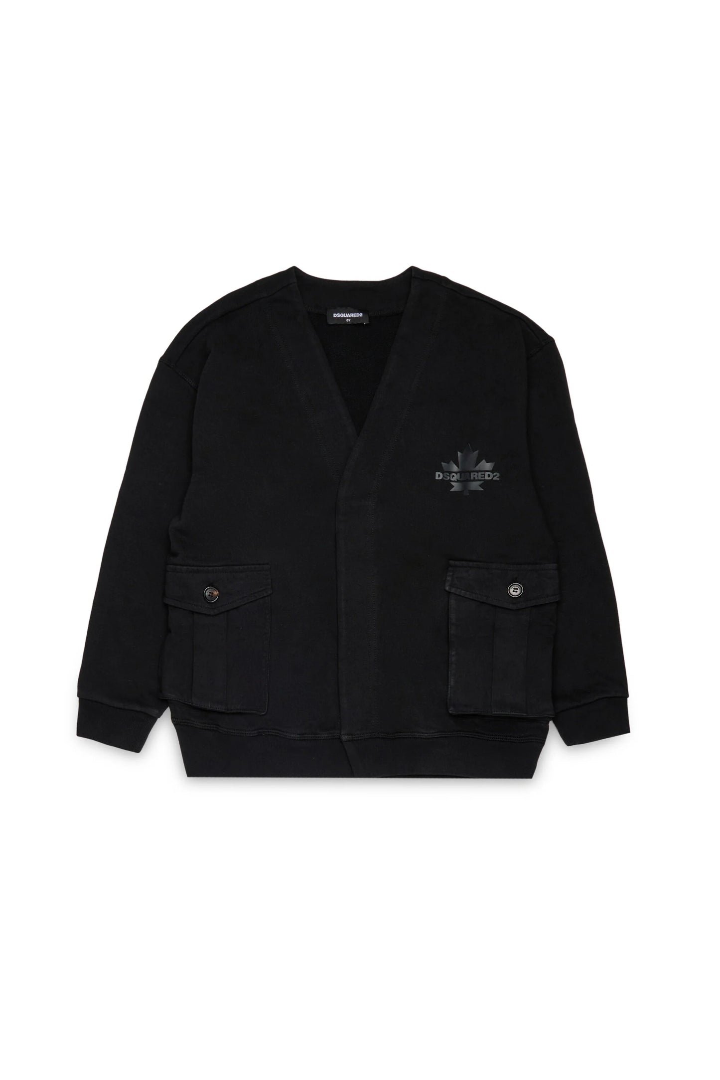 DSQUARED2 Felpa stile cardigan con logo Maple Leaf