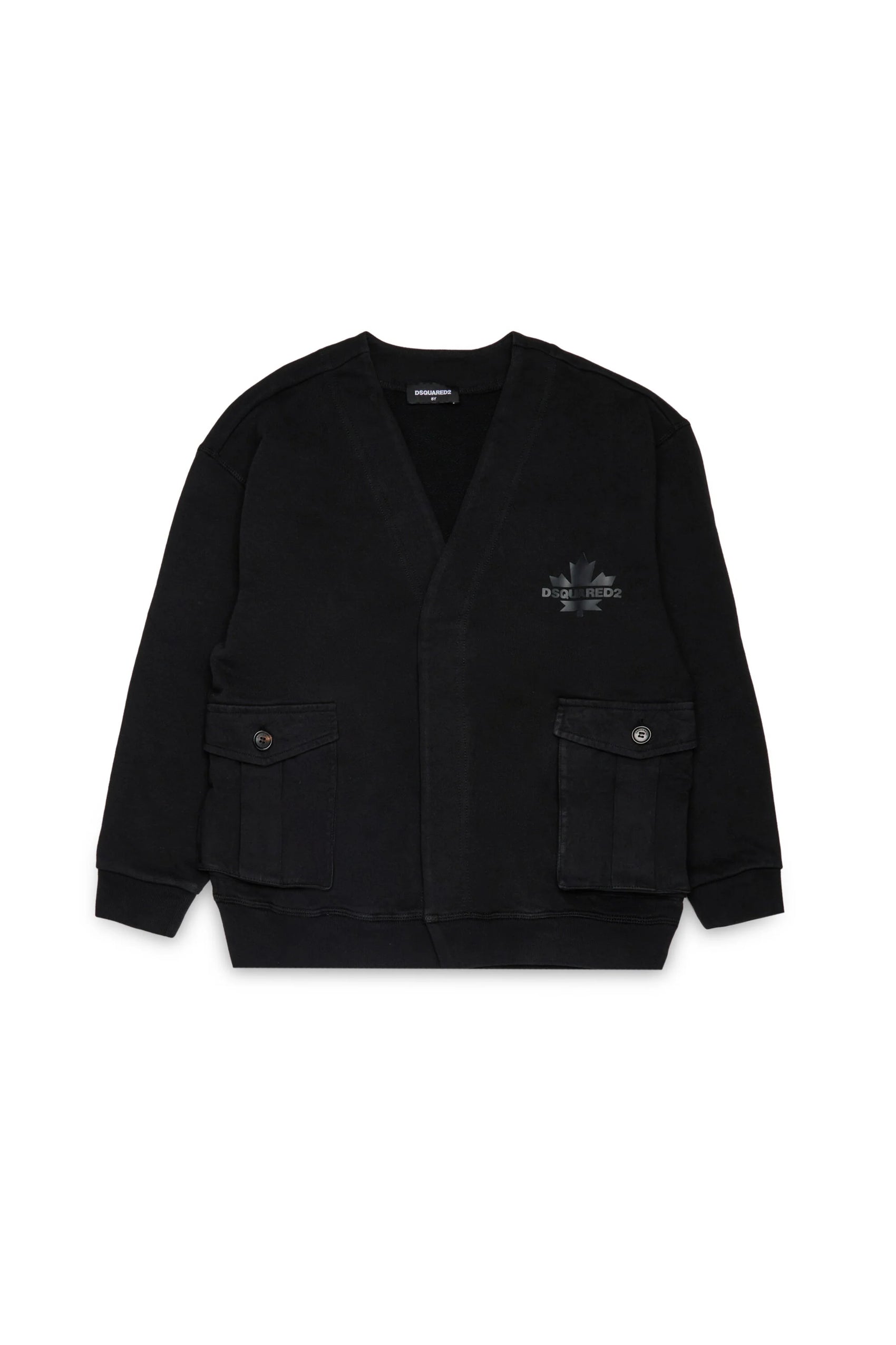 DSQUARED2 Felpa stile cardigan con logo Maple Leaf
