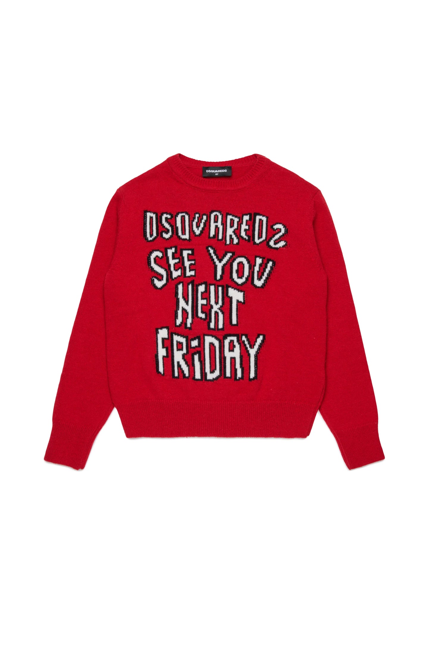 DSQUARED2 Pullover in misto lana con lettering