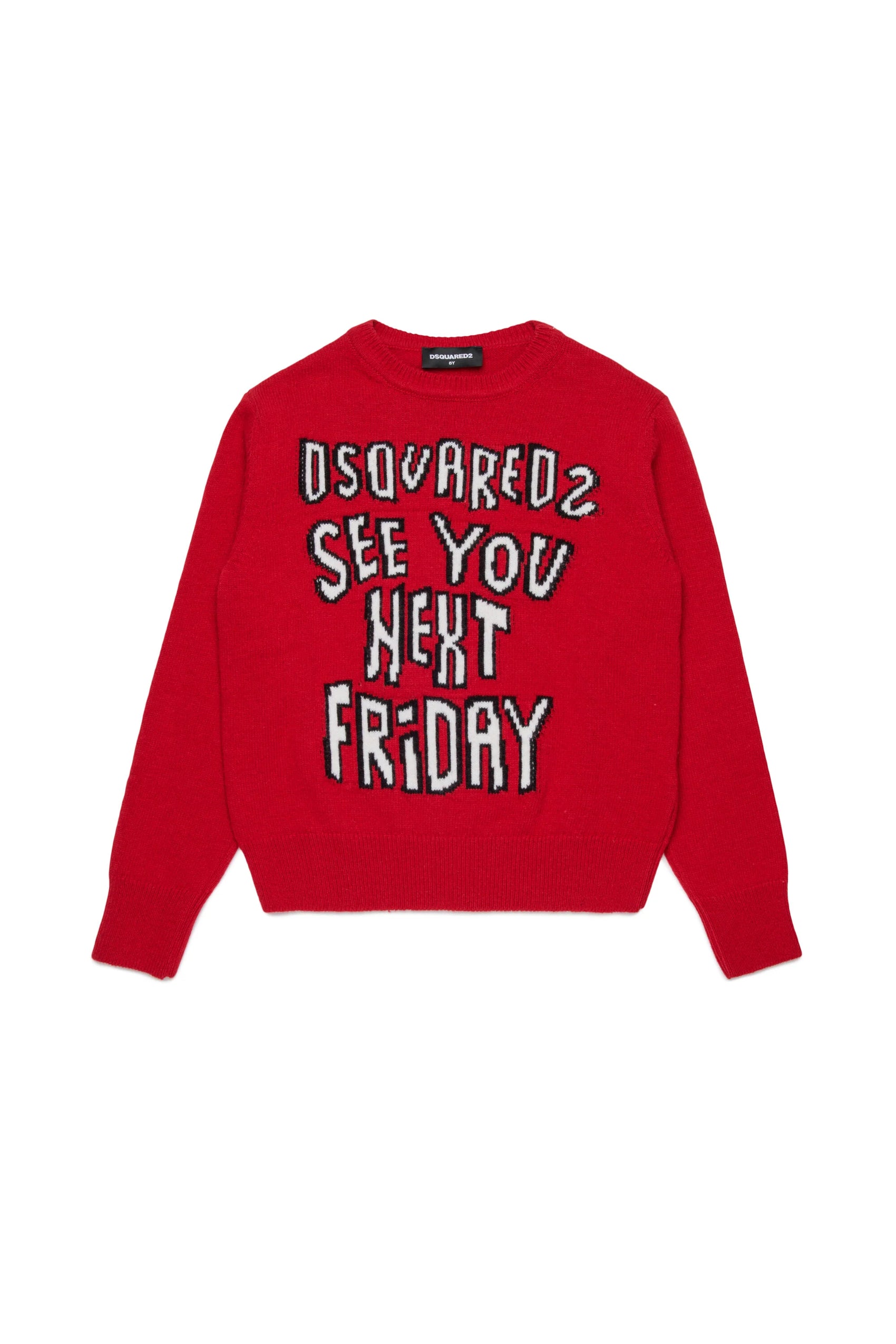 DSQUARED2 Pullover in misto lana con lettering