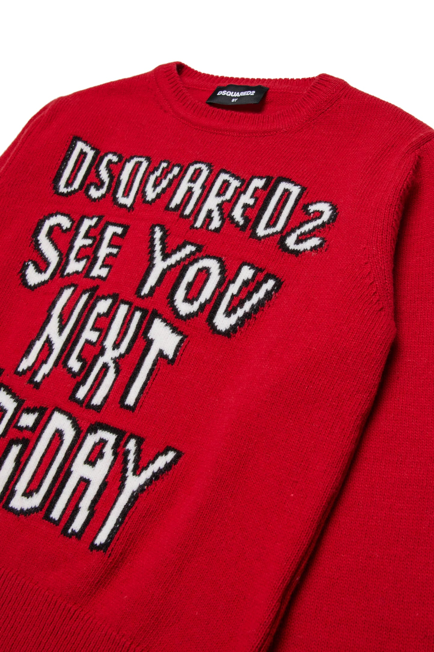 DSQUARED2 Pullover in misto lana con lettering