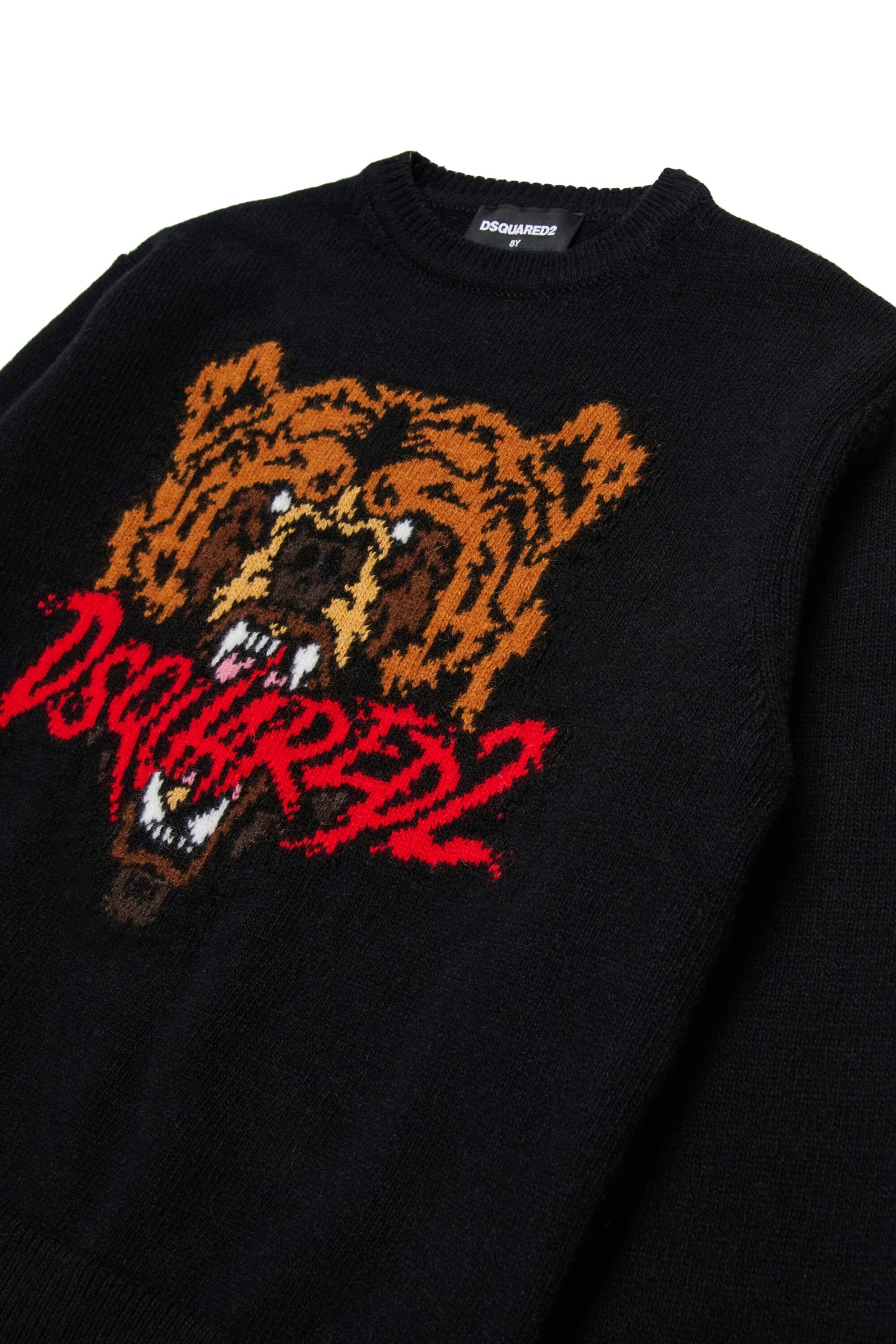 DSQUARED2 Pullover in misto lana con grafica Bear