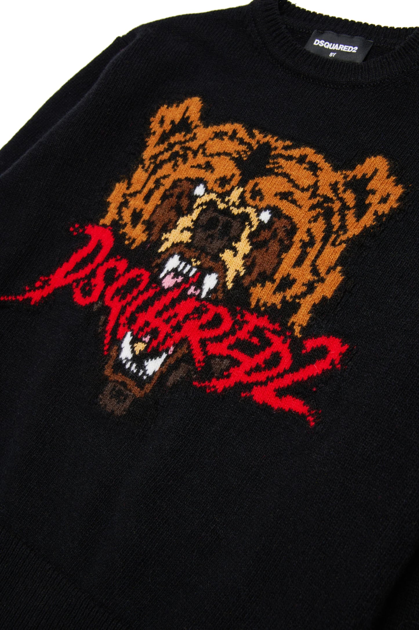 DSQUARED2 Pullover in misto lana con grafica Bear