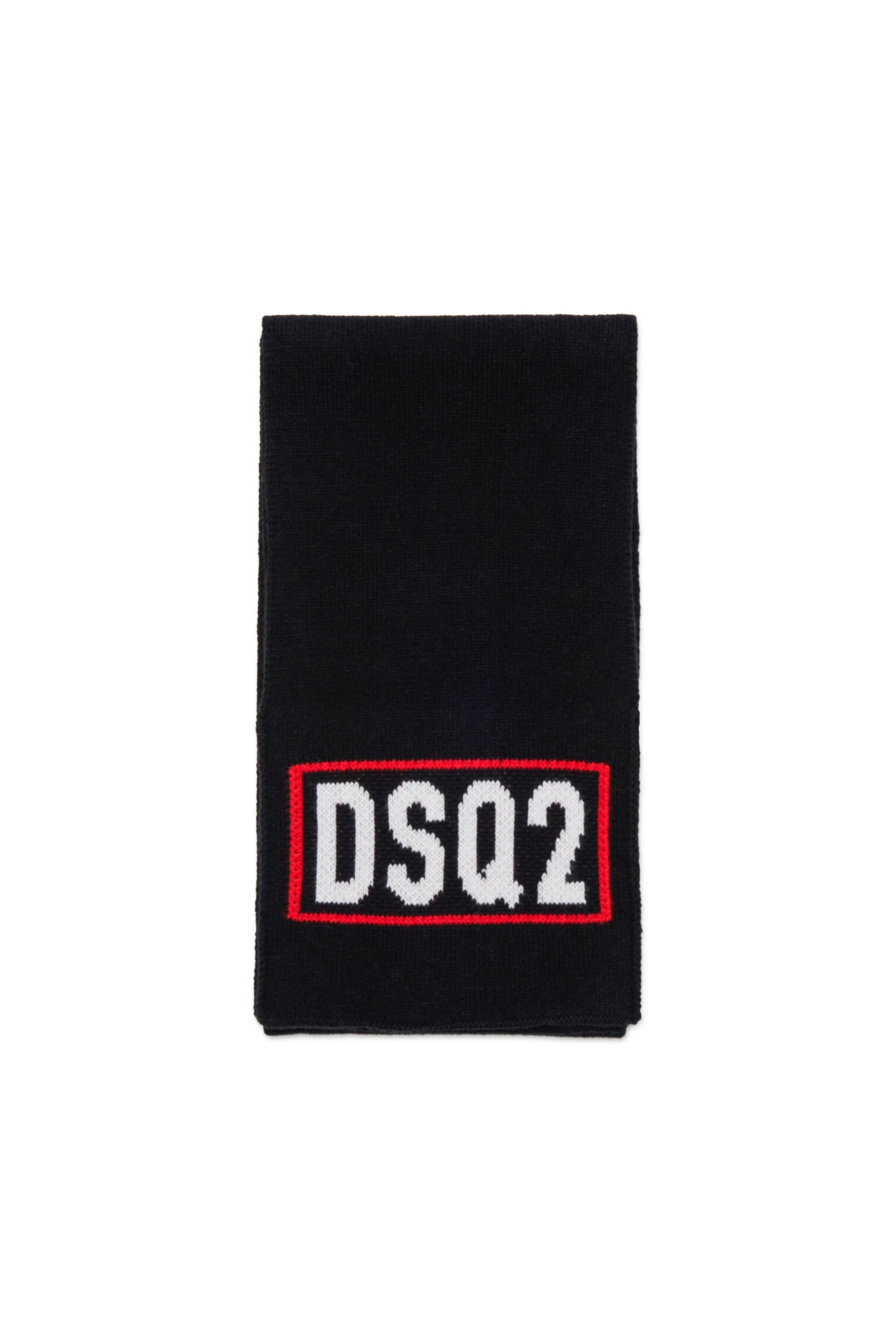 DSQUARED2 Sciarpa in misto lana con logo DSQ2