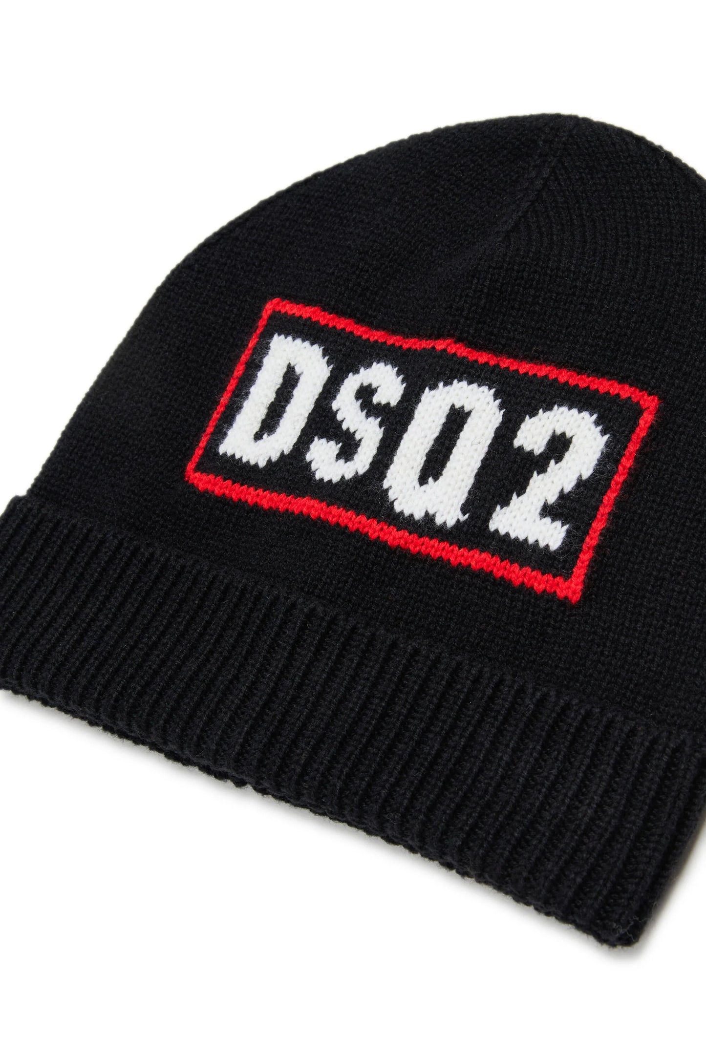 DSQUARED2 Berretto beanie in misto lana con logo DSQ2