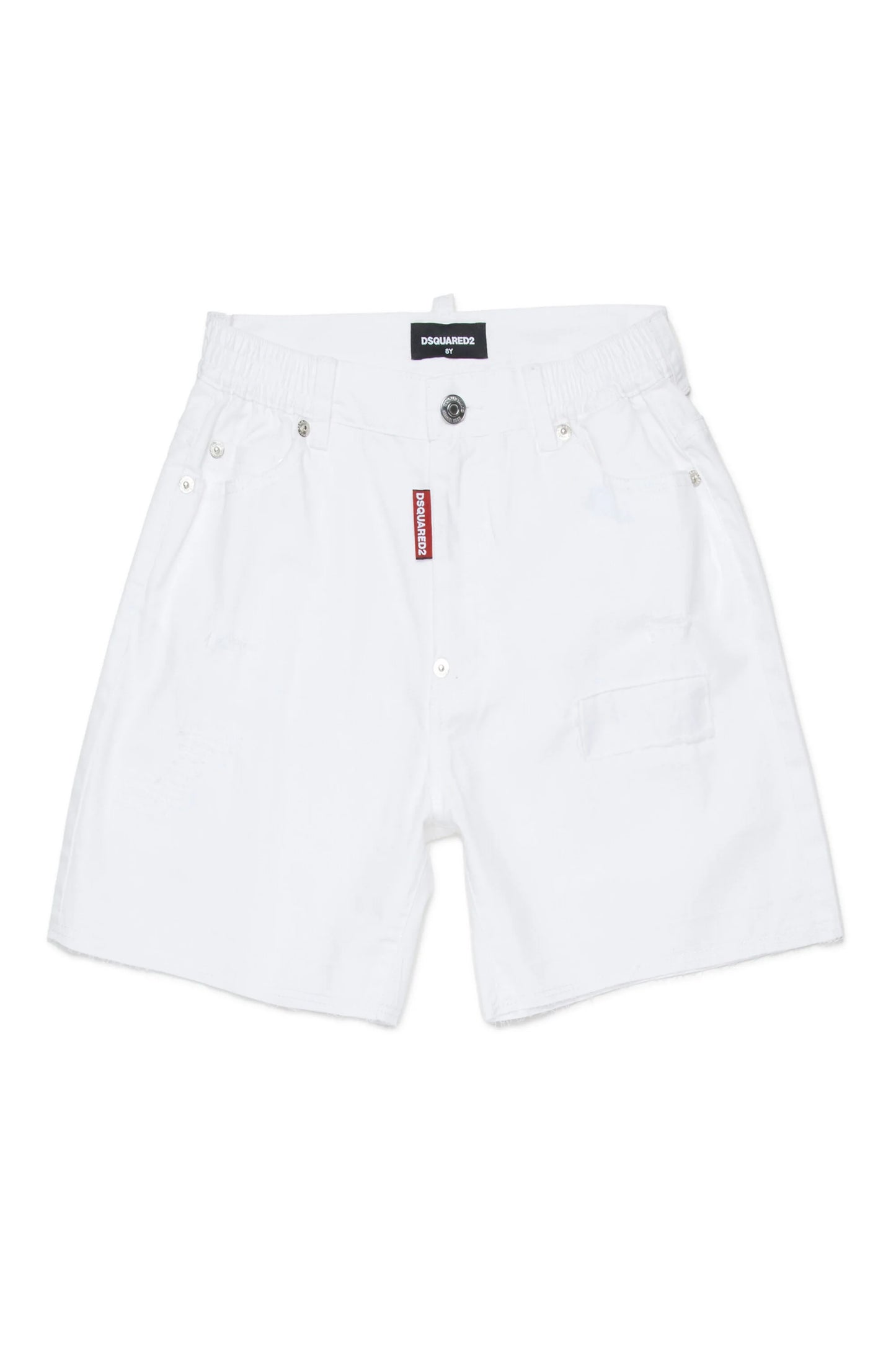 DSQUARED2 Shorts bianchi sfrangiati