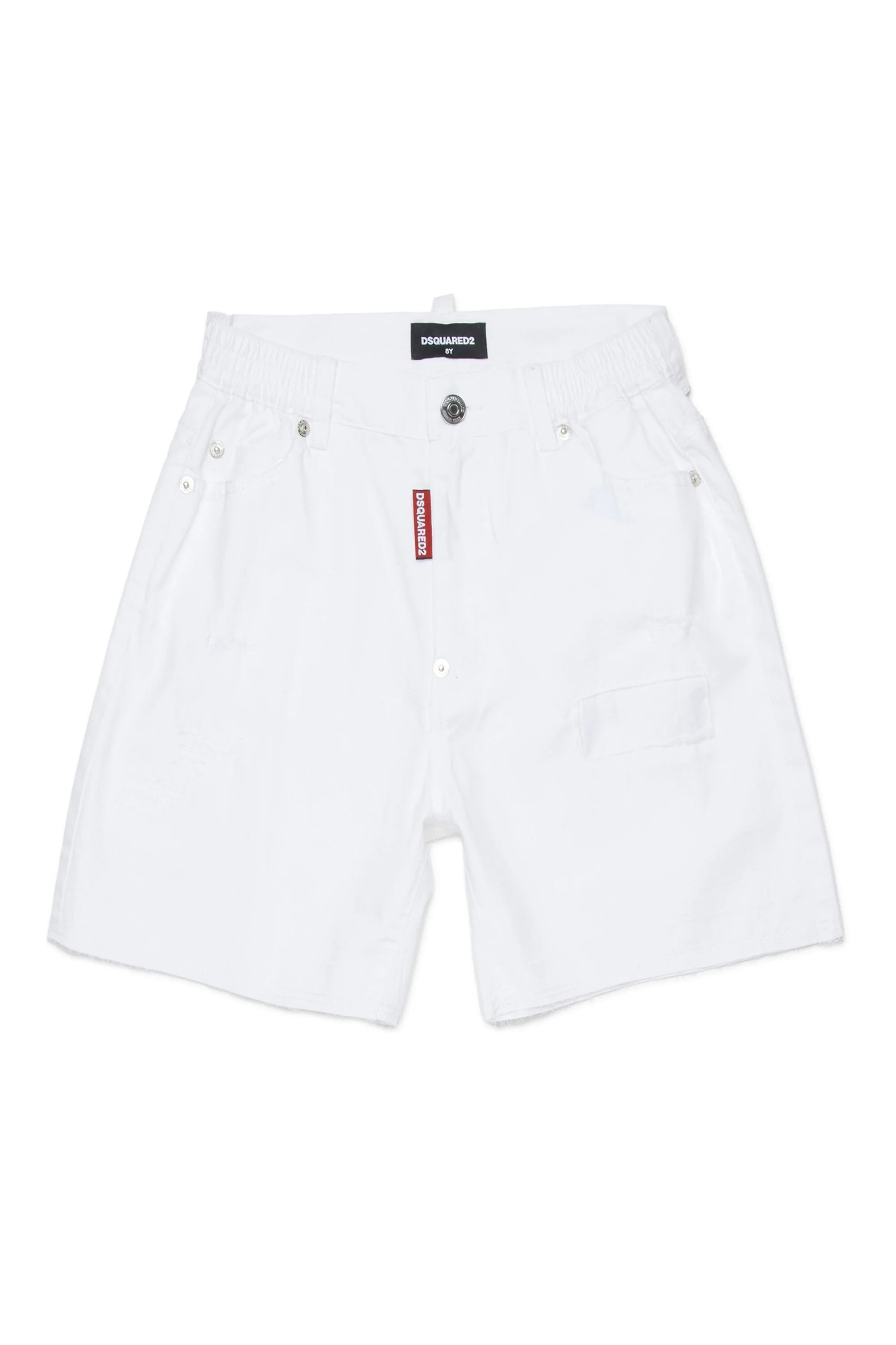 DSQUARED2 Shorts bianchi sfrangiati
